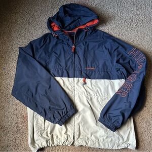 Vtg Tommy Hilfiger Full Zip Mens XL Coat Windbreaker Hoodie Multicolor